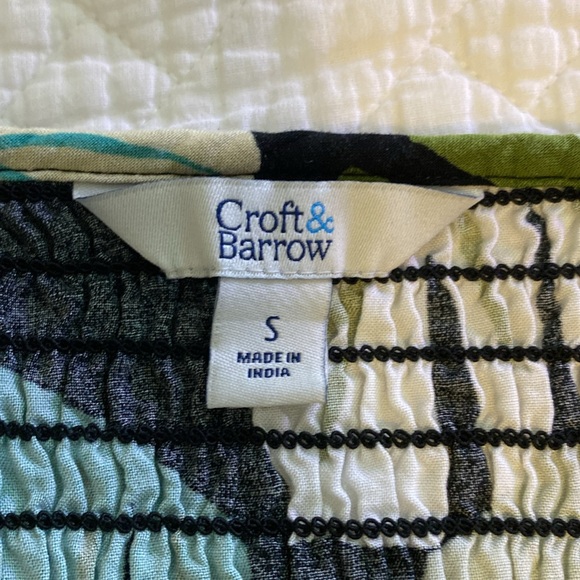 Croft & Borrow Monstera print midi dress, small EUC - Picture 7 of 11